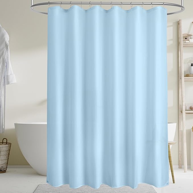 Titanker Fabric Shower Curtain Liner, Baby Blue, Waterproof, Lightweight, Machine Washable, 70 x 72 Inches