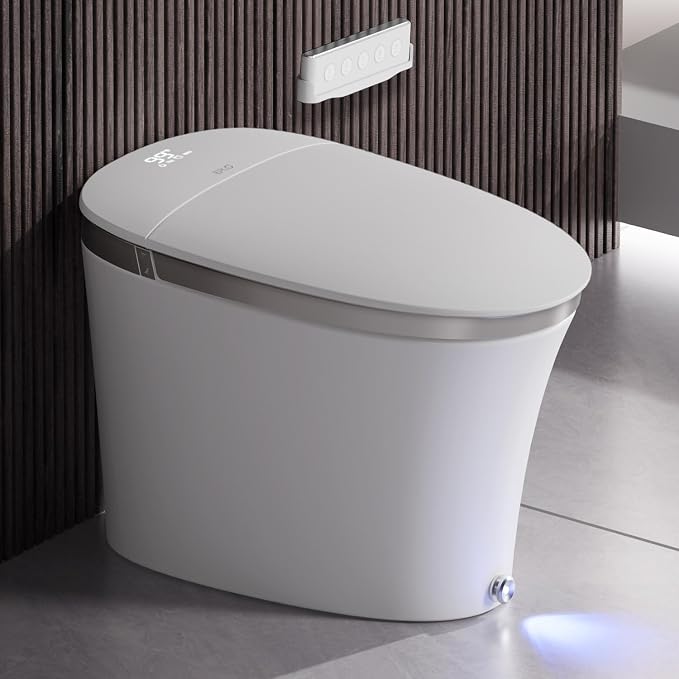 EPLO Smart Toilet Built in Tank Auto Open Bidet with Foam Shield - iX7 PRO | Elongated Heated Seat,Booster Pump-Assisted 1000g MaP Auto Flush, Instant Heated Water, 17" ADA Seat Height, High-Speed Dryer