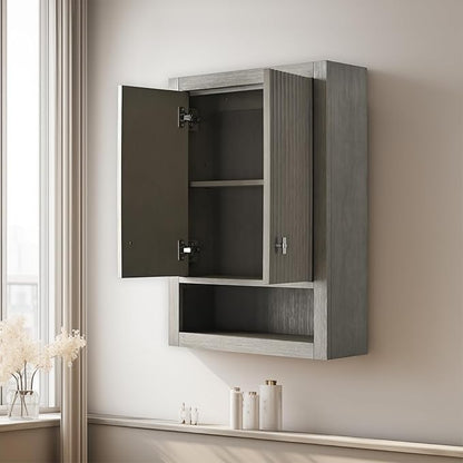 Vanity Art Vanity with Storage Cabinet & Shelves, Free-Standing Vanity with Soft-Closing Doors, Driftwood Gray, Golden Brushed Handware VA91-TC-DG-GB