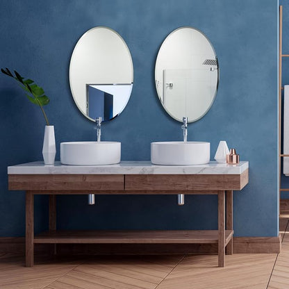 Bathroom Mirror for Over Sink 20" x 28" Oval Frameless Wall Mirror | Beveled Polished Edge Decorative Wall Mirror for Bathroom, Bedroom, Vanity and Entryway
