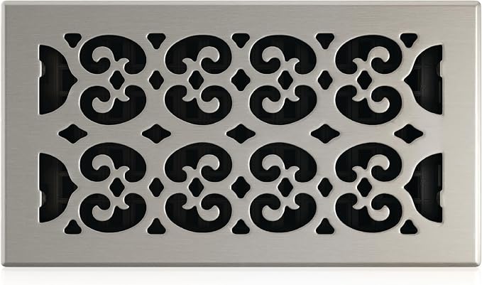 Decor Grates SPH612-NKL Floor Register, 6x12, Nickel Finish