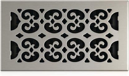 Decor Grates SPH612-NKL Floor Register, 6x12, Nickel Finish