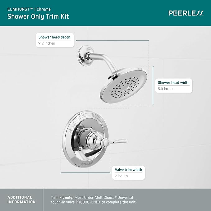 Peerless PTT14265 Elmhurst Trim kit Shower Only, Without Tub Spout, Chrome
