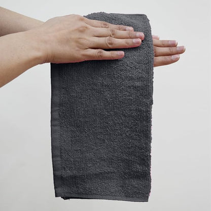 DAN RIVER 12 Pack Cotton Wash Cloths Set for Showering [12x12] Charcoal | Lighter Weight, Quick to Dry, Super Soft & Absorbent Face Towels, Hotel Quality, Perfect for Bathroom, Gym, Spa