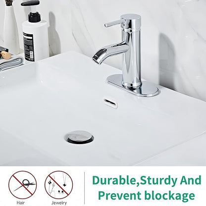 Chrome Bathroom Sink Vanity Faucet Single Handle Modern RV Faucet Deck Mount 1 Hole or 3 Holes
