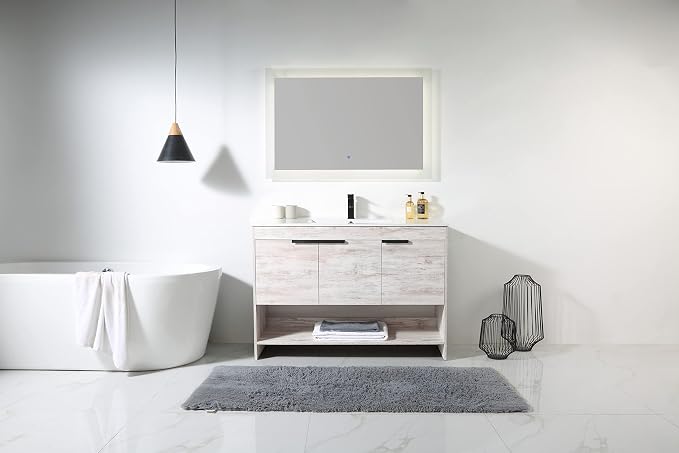 Phoenix 48 Inch Bathroom Vanity with Sink – Modern Design, Soft-Close Doors, Storage Drawers, Durable Build – White Vanity for Small Bathrooms (Full Assembly Required)