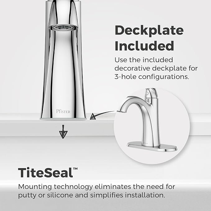 Pfister Willa Bathroom Sink Faucet, Single Control, 1-Handle, Single Hole, NSF Certified, Polished Chrome Finish, LF042MALCC