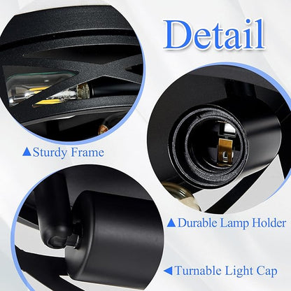 Flush Mount Ceiling Light Fixture,14 inch 4-Light Ceiling Light Fixture for Hallway, Black Hallway Light Fixtures Ceiling,Light Fixtures Ceiling Mount for Kitchen,Farmhouse,Hall (2 Pack)
