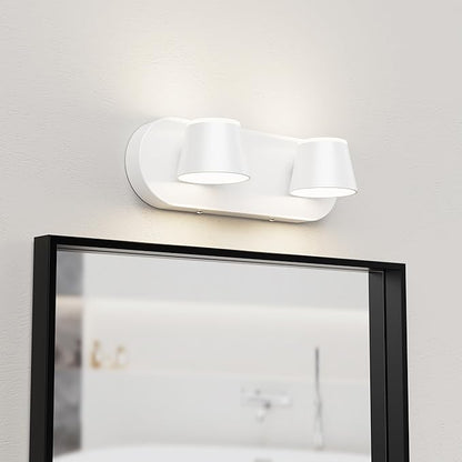 URSOLA 2 Light Bathroom Vanity Light LED White Wall Light Fixtures Up and Down Rotatable Dimmable 13 inch Bathroom Lighting