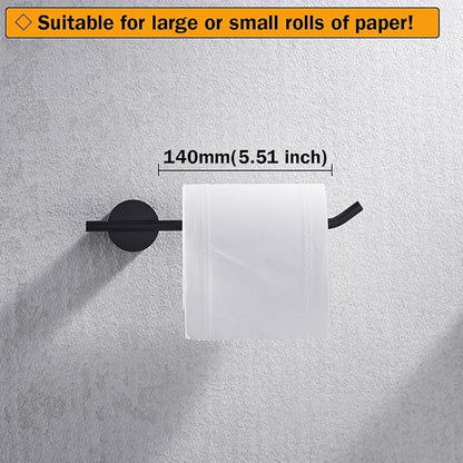 RANDOM Matte Black Bathroom Hardware Set 5 Pieces Include 24 inch Towel Bar Towel Ring Toilet Paper Holder Towel Hook for Bathroom,SUS304 Stainless Steel.RD96068S-5MB-2