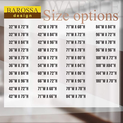Barossa Design Extra Wide Waffle Weave Shower Curtain 144 x 72 Inch - 230GSM Heavy Fabric, Washable, Water Repellent, Spa, White, 24 Holes