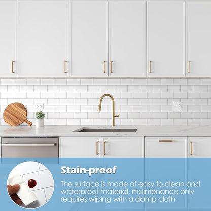 2026 New Upgrade Peel and Stick Backsplash Tile, Peel and Stick 11.34" X 11.57" Wall Tile for Kitchen, Bathroom, Fireplace, Laundry (Pure White, 10 Packs)