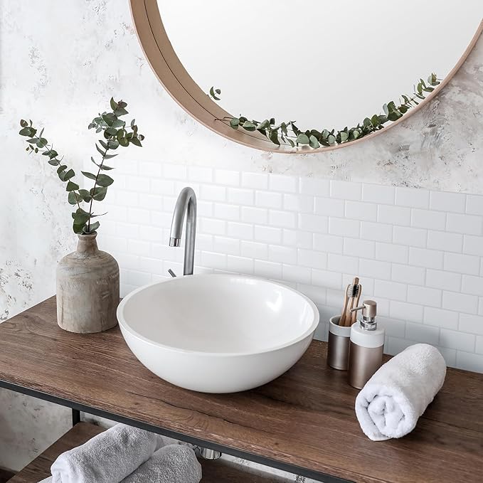 Smart Tiles Peel and Stick backsplash, Subway Soft White, 10.95"x9.7" | Pack of 10 (6.3 sq ft), Glossy, Heat/Moisture Resistant, Low VOC, Kitchen/Bathroom, Renter Friendly, Made in Canada