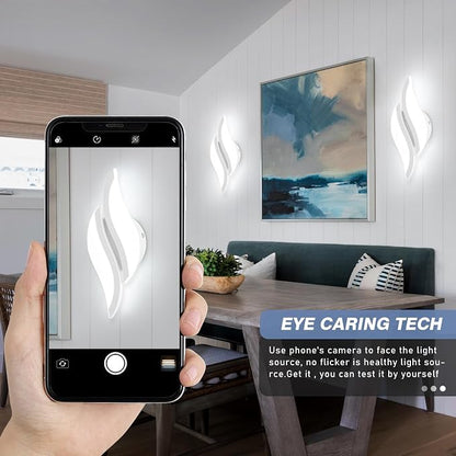 CANEOE Modern LED Wall Sconce 6000K White Indoor Wall Light Fixtures Acrylic Wall Sconce Lighting for Living Room Bedroom Bedside Bathroom Hallway Stairway Wall Lamp (White, 1 Pack,6000K)