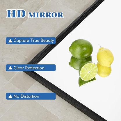 22x30 Inch Bathroom Mirror, Matte Black Framed Rectangle, 4MM Tempered Glass, Anti-Rust, Wall-Mounted Vanity Mirror for Bathroom & Bedroom - Hangs Horizontally or Vertically