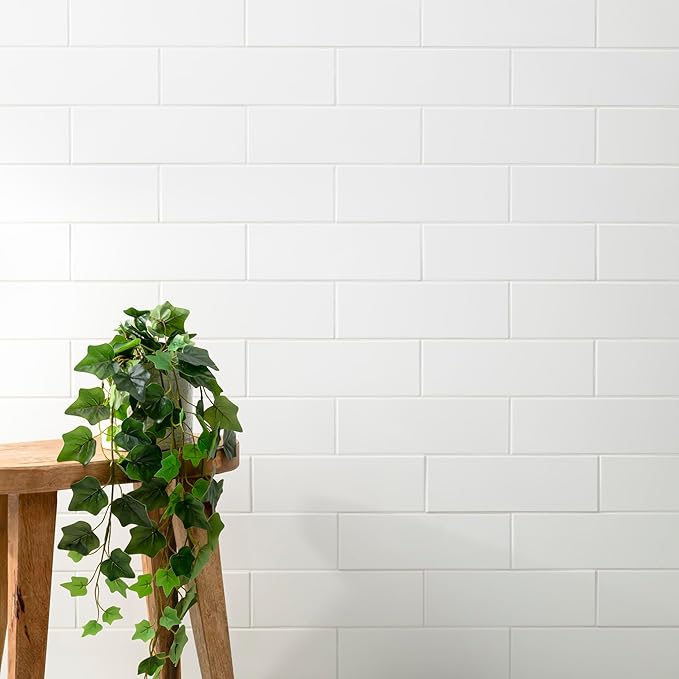 MSI White Glossy Ceramic Subway Tile - Bathroom, Kitchen Backsplash, Accent Wall, Shower - Sample