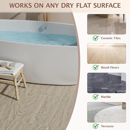 Peel and Stick Floor Tile, 20 Pcs 12" x 12" Waterproof Wood Grain Luxury Vinyl Plank Flooring, Easy DIY Self Adhesive Vinyl Floor for Bathroom, Kitchen, Living Room, Light Brown