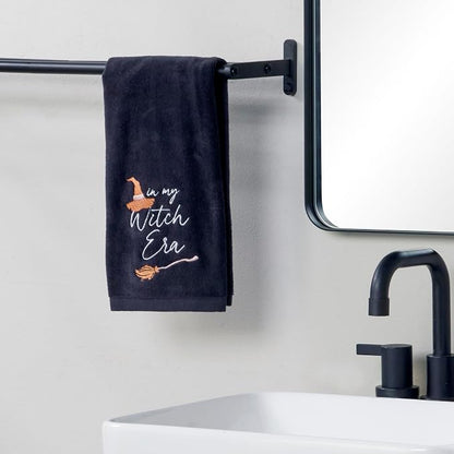 SKL Home Halloween in My Witch Era Hand Towel Set-2pc, 100% Cotton, Black | Soft, embroidered velour. Great for the bathroom, kitchen or bar & holiday gifting.