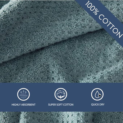 Tommy Bahama - Bath Towels, Highly Absorbent Cotton Bathroom Decor, Low Linting & Fade Resistant, Oeko-Tex Certified (Northern Pacific Bay Blue, 6-Piece)