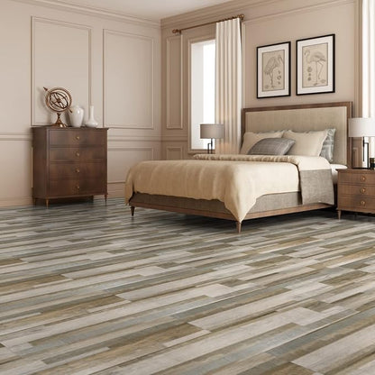 Art3d Wood Texture Peel and Stick Vinyl Floor Planks, 36-Pack, Aged Wood | Cover 54 sq.ft, Waterproof, Self-Adhesive, Scratch Resistant, Premium Vinyl, Ideal for Bedroom, Living Room, Kitchen, RV