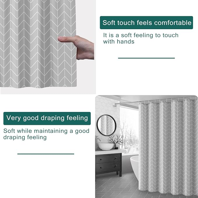 Shower Curtain Liner, 100% Waterproof PEVA Shower Curtains with 3 Duty Heavy Bottom Magnets and 12 Rust Proof Grommets, 72x72 Weighted Shower Liner for Shower Stall, Bathtubs