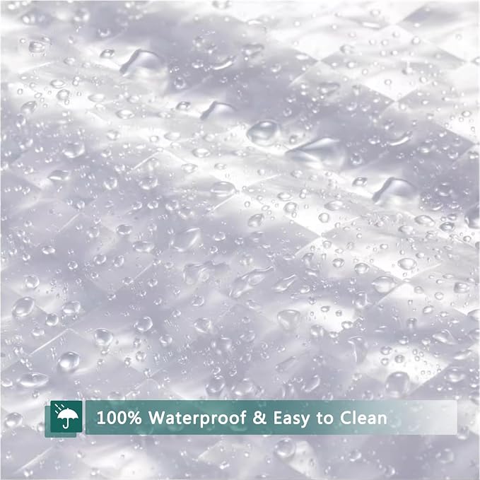 Clear Shower Curtain Liner, 100% Waterproof EVA 3D Shower Curtains with 3 Duty Heavy Bottom Magnets and 12 Rust Proof Grommets, 72x72 Weighted Shower Liner for Shower Stall, Bathtubs