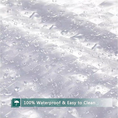 Clear Shower Curtain Liner, 100% Waterproof EVA 3D Shower Curtains with 3 Duty Heavy Bottom Magnets and 12 Rust Proof Grommets, 72x72 Weighted Shower Liner for Shower Stall, Bathtubs