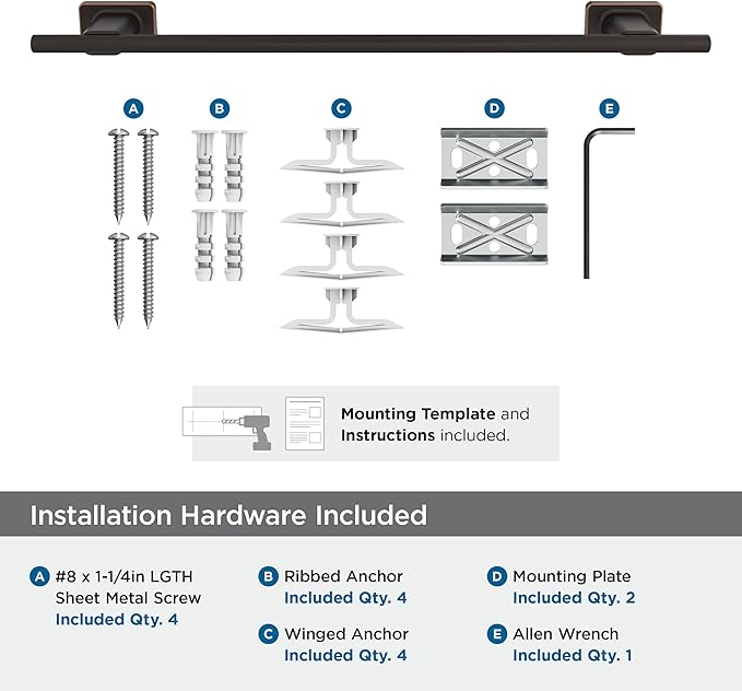 Amerock Bronx Oil-Rubbed Bronze 18 inch (457mm) Towel Bar, BH26614ORB