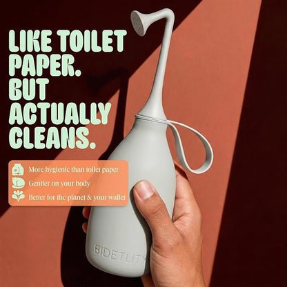Butt & Intimate Shower 3.0 – Portable Travel Bidet, Replaces Wipes, Saves Toilet Paper, BPA-Free, Handheld, Travel Bag, Grey