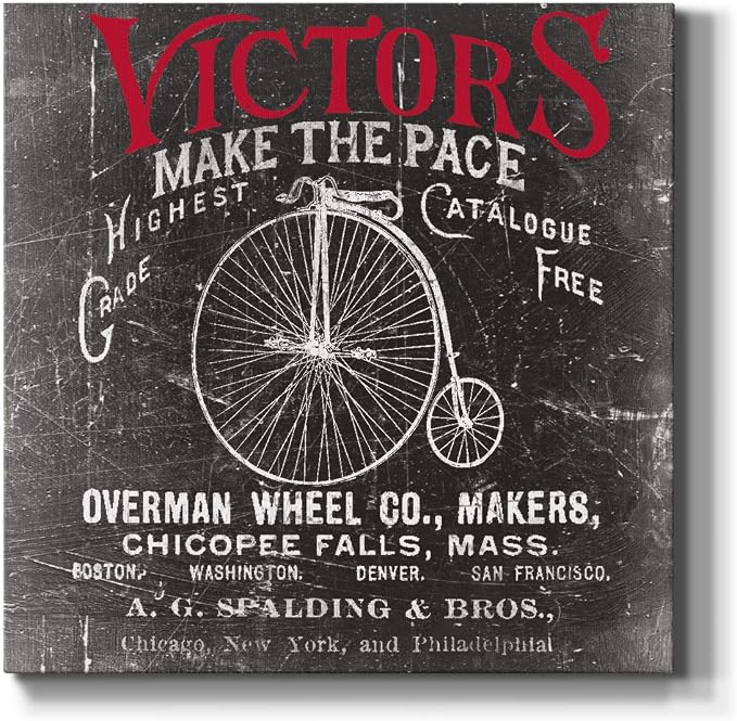 Renditions Gallery Antique Bicycle Wall Art, Premium Gallery Wrapped Canvas Decor, Ready to Hang, 10 in H x 10 in W, Made in America Print