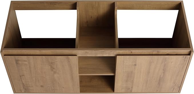 48 Inch Bathroom Vanity Without Sink Top,48" Floating Bathroom Vanity No Sink Top,Modern Floating Vanity Cabinet for Bathroom,Wall Mounted Plywood Vanity Cabinet,Brown