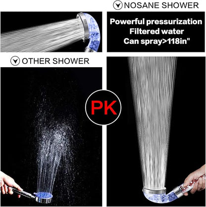 Nosame Shower Head with Hose and Bracket, Filter Filtration High Pressure Water Saving 3 Mode Function Spray Handheld Showerheads for Dry Skin & Hair | Filter Filtration High Pressure Water Saving 3 Mode Function Spray Handheld Showerheads with Hose Ho...