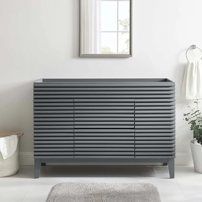 Modway Render 48" Single Sink Compatible (Not Included) Bathroom Vanity Cabinet in Gray