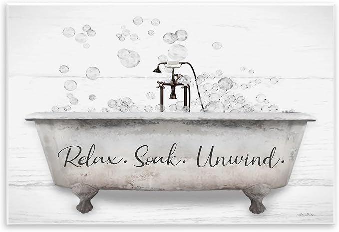 Bathtub Bubbles Bathroom, 10 x 15 Inch Mounted Print on Wall Plaque | Stupell Industries · By Lori Deiter · Ready to hang · Calm bath and laundry charm · Made in USA
