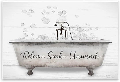 Bathtub Bubbles Bathroom, 10 x 15 Inch Mounted Print on Wall Plaque | Stupell Industries · By Lori Deiter · Ready to hang · Calm bath and laundry charm · Made in USA