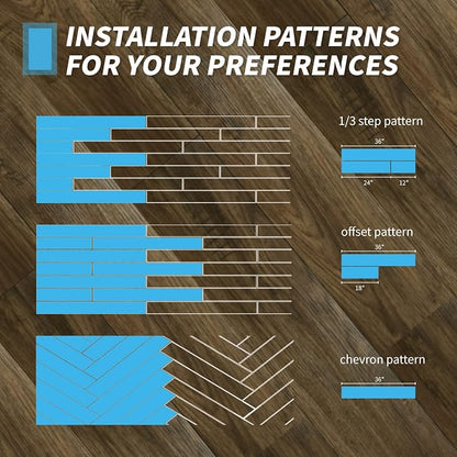 Art3d Wood Texture Peel and Stick Vinyl Floor Planks, 36-Pack, Ashtree | Cover 54 sq.ft, Waterproof, Self-Adhesive, Scratch Resistant, Premium Vinyl, Ideal for Bedroom, Living Room, Kitchen, RV