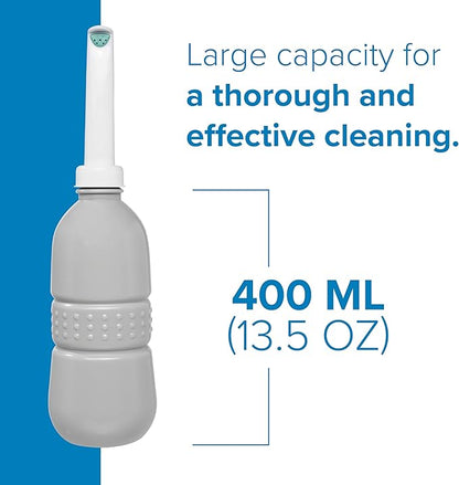 Brondell GoSpa Travel Bidet GS-70 – Portable Peri Bottle for Postpartum & Perineal Care, 400ml Handheld Bidet with Angled Nozzle, Collapsible Design, Nozzle Storage & Travel Bag, Fog