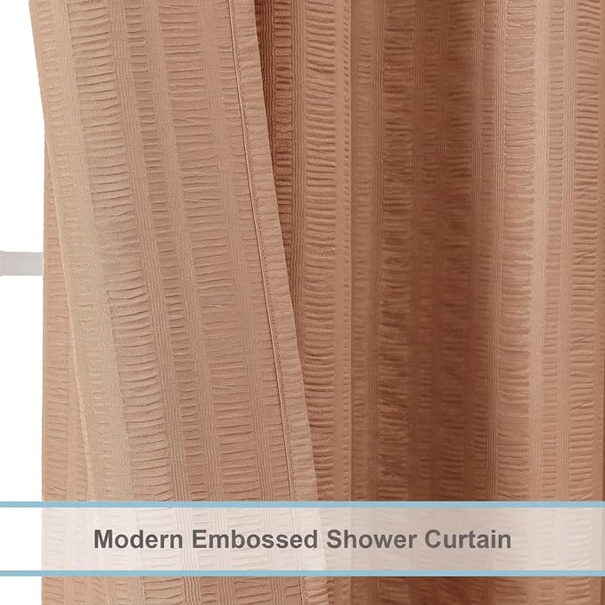 Aiyufeng Moga Coral Shower Curtain, 3D Design Fabric Shower Curtains, Premium Spa Quality Modern Shower Curtains for Bathroom, 36"x72", Coral