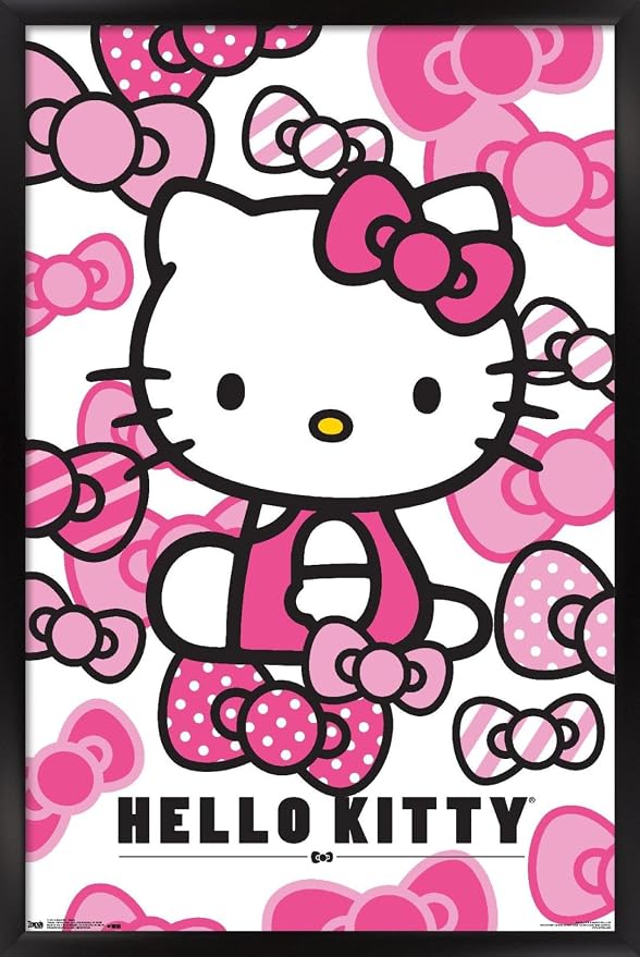 Trends International Hello Kitty - Bows Wall Poster, 14.725" x 22.375", Black Framed Version