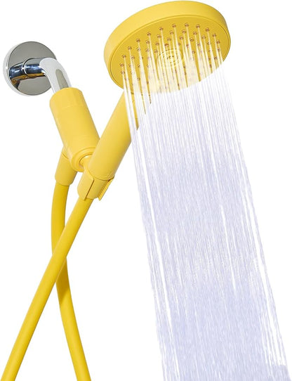 sproos! - Handheld Showerhead, High Pressure Performance, Yellow | Colorful - Easy DIY Installation - Renter Friendly - 3 Spray Functions with Pause - Extra Long 70 Inch Flexible Hose