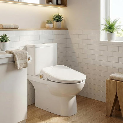 Bidet Toilet Seat Elongated,Instant Heating, Feminine Wash And Front And Rear Wash, Adjustable Temperature, Wireless Remote Control, Self-Cleaning Nozzle, LED Light, Slow-Down Function,Easy To Install
