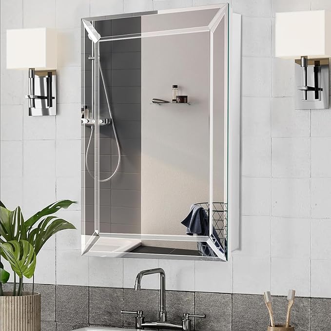 24x36 Bathroom Medicine Cabinet with Mirror, Surface or Recessed Medicine Cabinet with Adjustable Shelves