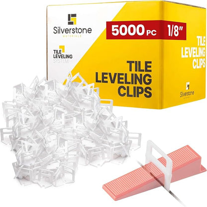 5000 Pcs Tile Leveling System Clips with 1/8" (3mm) Clips - Saves Time for Perfect Precise Installation of Ceramic Tiles - Get Professional Results for Your Shower, Bathroom, Backsplash