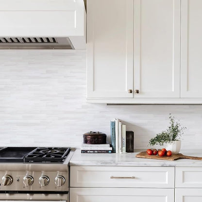 STICKGOO 1/3 Sheet Subway Tile Peel and Stick Backsplash, Star White Marble Look Dolomite Kitchen Backsplash Wall Tile(Only 1/3 Sample)