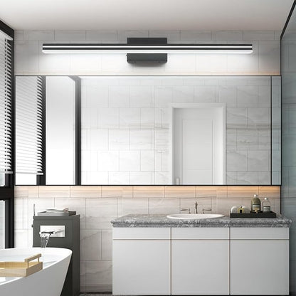 SineRise LED Modern Bathroom Vanity Light Bar (40-Inch, 3000K/4000K/6000K), Matte Black Dimmable Modern Acrylic Bathroom Wall Lighting Fixtures Over Mirror