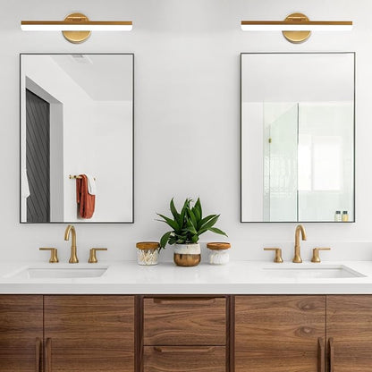 Gold Bathroom Vanity Light Fixtures Over Mirror 16inch 9W Rotatable Modern LED Vanity Lights Modern Wall Sconce (White Light 6000K)