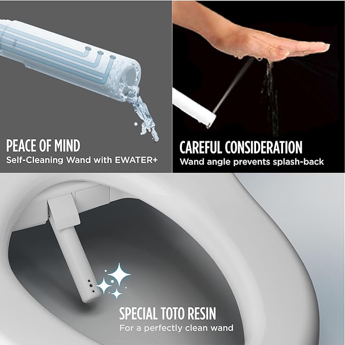 TOTO® S7 WASHLET® Electronic Bidet Toilet Seat with EWATER+® Bowl and Wand Cleaning and Classic Lid, Round, Cotton White - SW4725#01