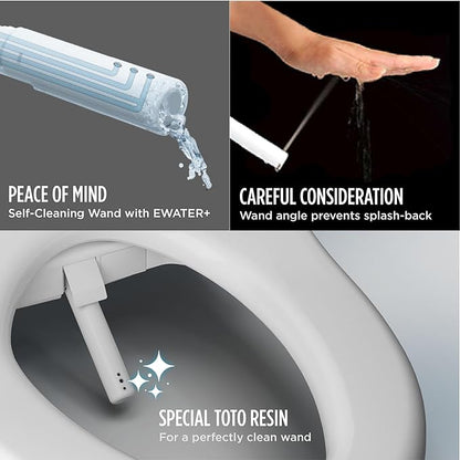 TOTO® S7 WASHLET® Electronic Bidet Toilet Seat with EWATER+® Bowl and Wand Cleaning and Classic Lid, Round, Cotton White - SW4725#01