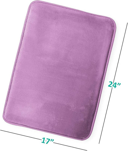 Clara Clark Bathroom Rugs, Velvet Memory Foam Bath Mat, Non-Slip, Machine Washable Bath Rugs - Dries Quickly, Ultra Soft Plush Bath Mats for Bathroom, 17 x 24, Lavender Dream