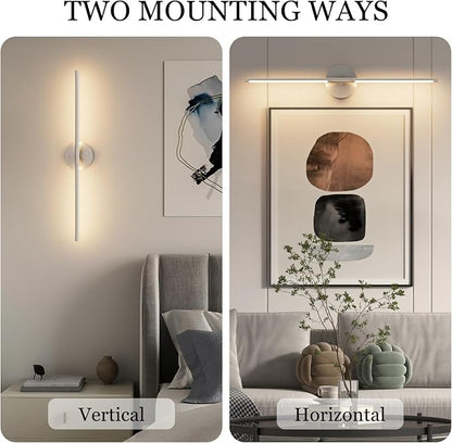 28In Sand Nickel Wall Sconces Set of Two Hardwired 3000K LED Modern Vanity Light 360° Rotatable for Living Room Bedroom Bathroom(2 Pack)